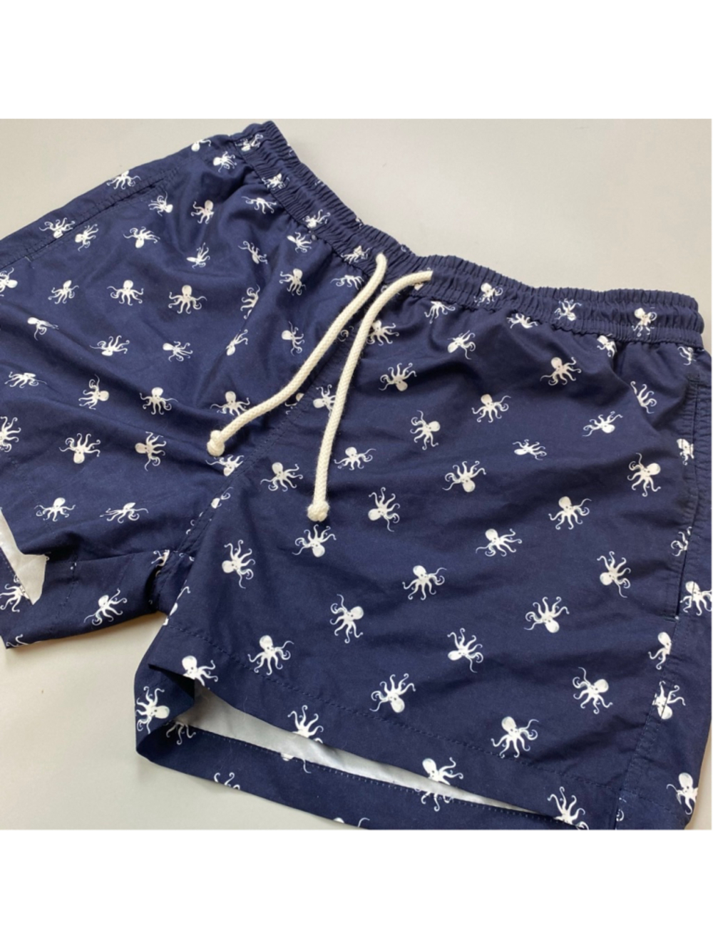Dea Positano Swim Trunks XL Navy Micro Octopus Print Italy Resortwear Nautical